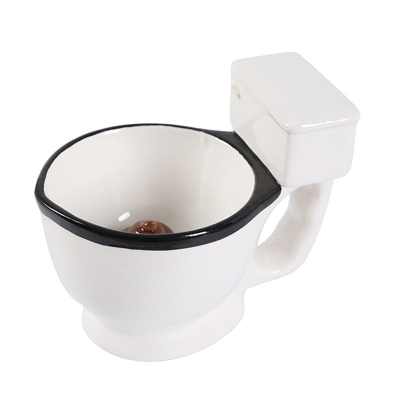 Toilet Shots Mugs; 2 Count (Pack of 1); White and Black