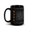 Aura Black Coffee Mugs with Grid design by HadiArts