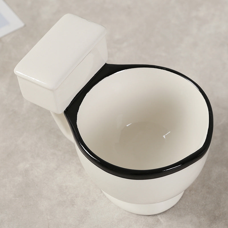 Toilet Shots Mugs;  2 Count (Pack of 1);  White and Black