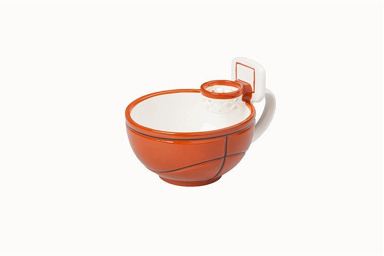 The Mug with a Hoop | Ceramic Coffee & Hot Chocolate Mug;  Cereal;  Soup Bowl | 16OZ Cup | Best Novelty Gift Idea for Coaches;  Dad;  Mom;  Kids;  Birthday;  Basketball & All Sport Lovers