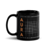 Aura Black Coffee Mugs with Grid design by HadiArts